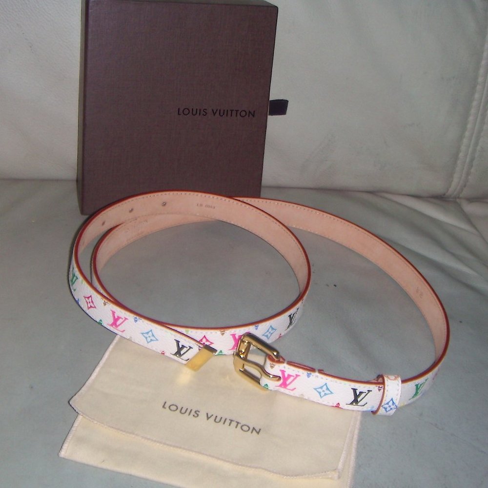 LOUIS VUITTON Monogram Multicolor Belt 90/36 Whit